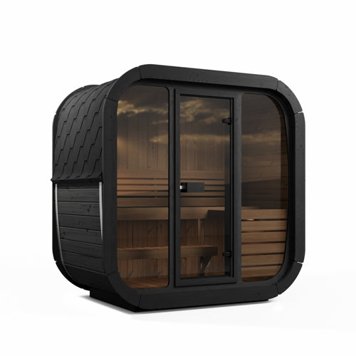 SaunaLife Cube CL4GB Luxury 3 Person Outdoor Sauna - DIY, Paint Included