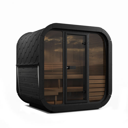 SaunaLife Cube CL5GB Luxury 4 Person Outdoor Sauna - DIY, Paint Included