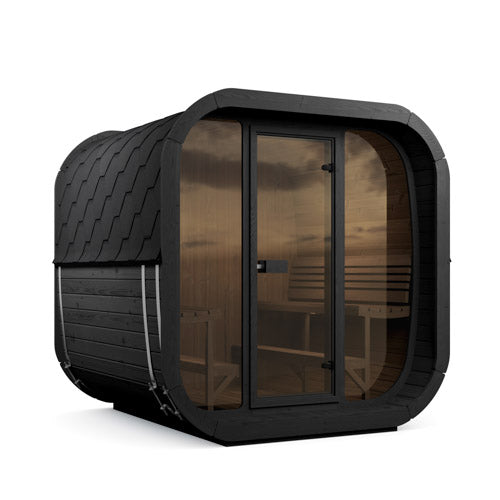SaunaLife Cube CL7GB Luxury 6 Person Outdoor Sauna - DIY, Paint Included