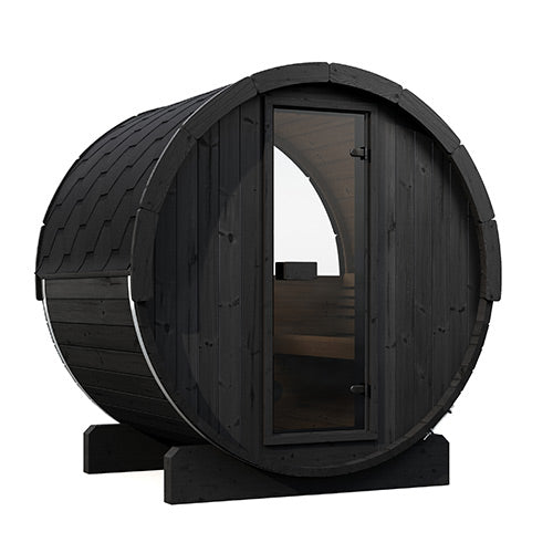 SaunaLife ERGO E6B Outdoor Barrel Sauna Kit | 3 Person Sauna - DIY, Paint Included