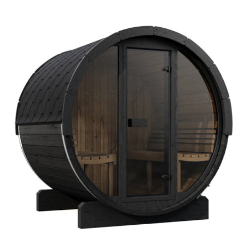 SaunaLife ERGO E7B Outdoor Barrel Sauna Kit | 4 Person Sauna - DIY, Paint Included