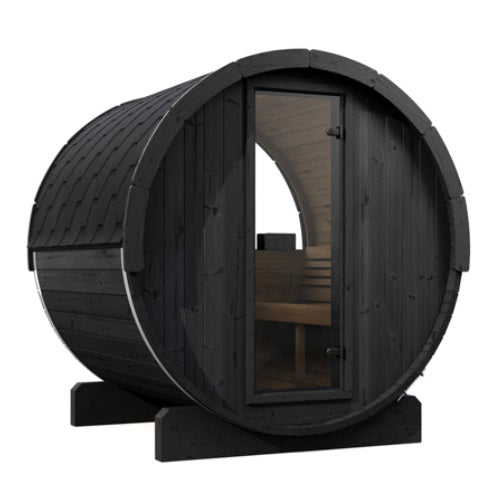 SaunaLife ERGO E7B Outdoor Barrel Sauna Kit | 4 Person Sauna - DIY, Paint Included