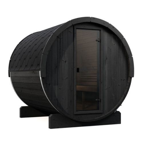 SaunaLife ERGO E8B Outdoor Barrel Sauna Kit | 6 Person Sauna - DIY, Paint Included