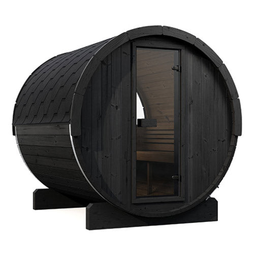 SaunaLife ERGO E8B Outdoor Barrel Sauna Kit | 6 Person Sauna - DIY, Paint Included
