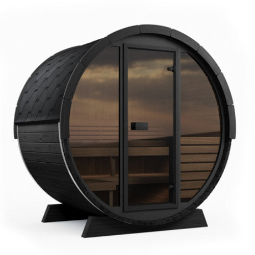 SaunaLife ERGO EE6GB Outdoor Barrel Sauna Kit | 4 Person Sauna - DIY, Paint Included