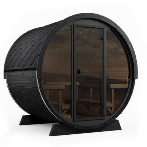SaunaLife ERGO EE8GB Outdoor Barrel Sauna Kit | 6 Person Sauna - DIY, Paint Included