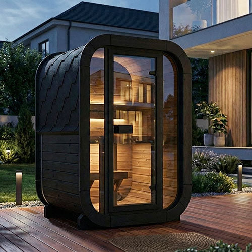 SaunaLife Cube CL3GB Luxury 2 Person Outdoor Sauna - DIY, Paint Included