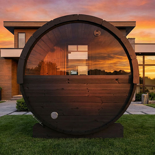 SaunaLife ERGO E6B Outdoor Barrel Sauna Kit | 3 Person Sauna - DIY, Paint Included