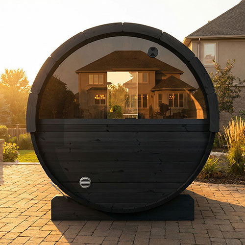 SaunaLife ERGO E7B Outdoor Barrel Sauna Kit | 4 Person Sauna - DIY, Paint Included
