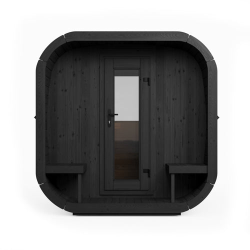 SaunaLife Cube CL12GCPB Luxury 8 Person Outdoor Sauna Suite - DIY, Paint Included