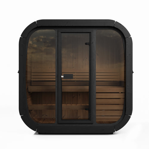SaunaLife Cube CL4GB Luxury 3 Person Outdoor Sauna - DIY, Paint Included