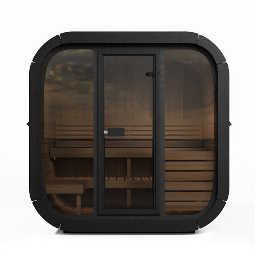 SaunaLife Cube CL5GB Luxury 4 Person Outdoor Sauna - DIY, Paint Included