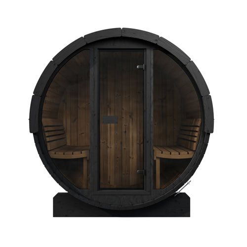 SaunaLife ERGO E7B Outdoor Barrel Sauna Kit | 4 Person Sauna - DIY, Paint Included