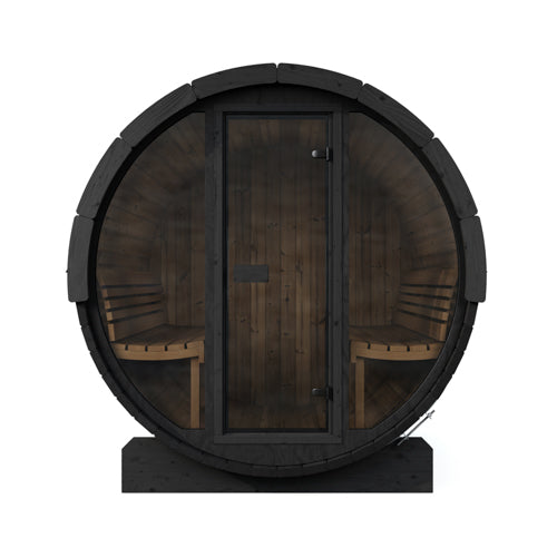SaunaLife ERGO E8B Outdoor Barrel Sauna Kit | 6 Person Sauna - DIY, Paint Included