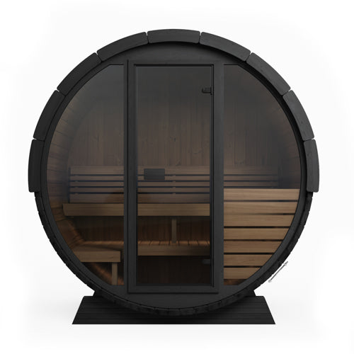 SaunaLife ERGO EE6GB Outdoor Barrel Sauna Kit | 4 Person Sauna - DIY, Paint Included