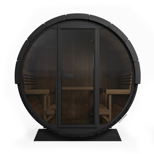 SaunaLife ERGO EE8GB Outdoor Barrel Sauna Kit | 6 Person Sauna - DIY, Paint Included