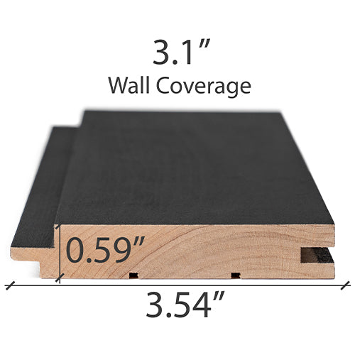 PROSAUNAS Aspen Midnight Black 1X4 T&G STS4