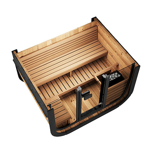 SaunaLife Cube CL5GB Luxury 4 Person Outdoor Sauna - DIY, Paint Included