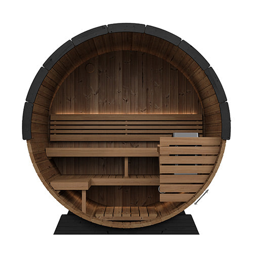 SaunaLife ERGO EE6GB Outdoor Barrel Sauna Kit | 4 Person Sauna - DIY, Paint Included