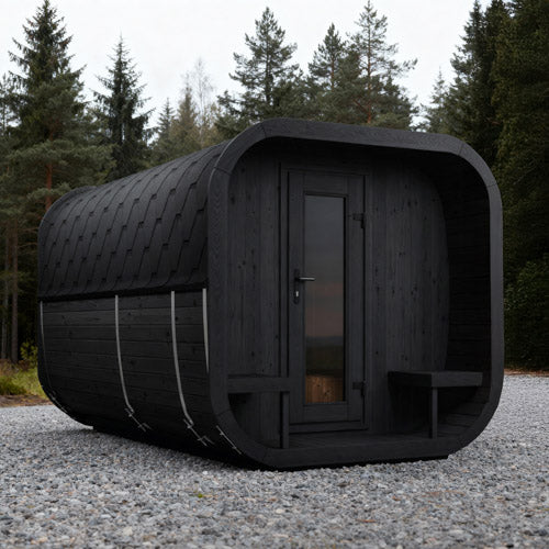 SaunaLife Cube CL12GCPB Luxury 8 Person Outdoor Sauna Suite - DIY, Paint Included