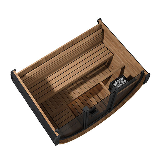 SaunaLife ERGO EE6GB Outdoor Barrel Sauna Kit | 4 Person Sauna - DIY, Paint Included