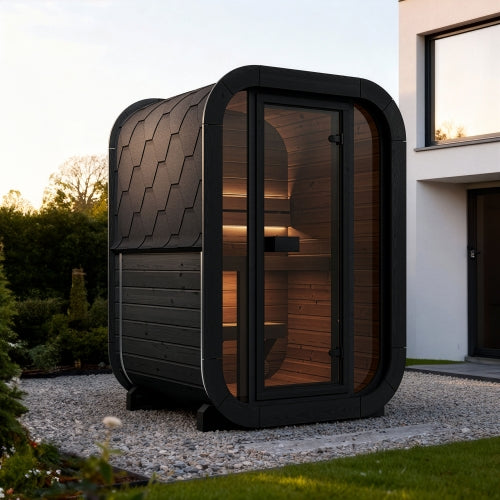 SaunaLife Cube CL3GB Luxury 2 Person Outdoor Sauna - DIY, Paint Included