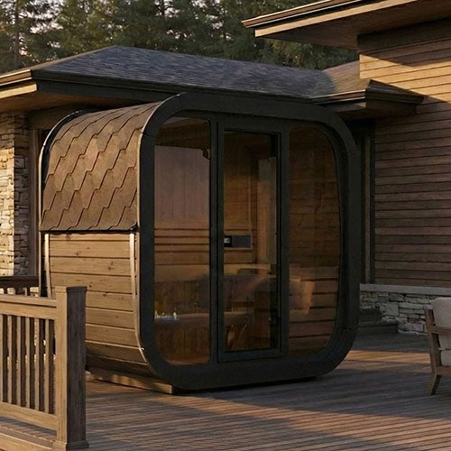 SaunaLife Cube CL4GB Luxury 3 Person Outdoor Sauna - DIY, Paint Included