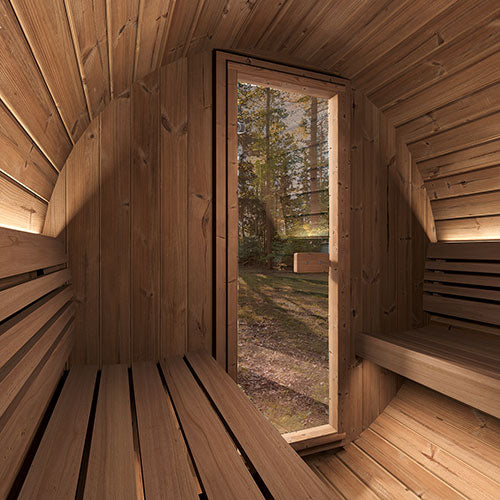 SaunaLife ERGO E6B Outdoor Barrel Sauna Kit | 3 Person Sauna - DIY, Paint Included