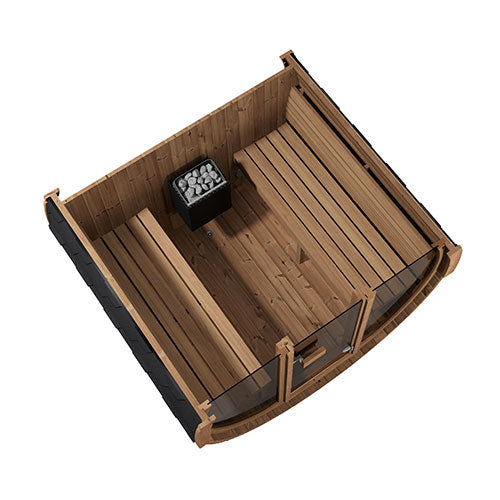 SaunaLife ERGO E7B Outdoor Barrel Sauna Kit | 4 Person Sauna - DIY, Paint Included