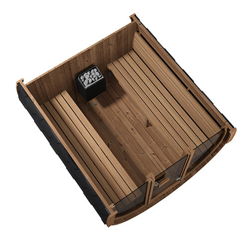 SaunaLife ERGO E8B Outdoor Barrel Sauna Kit | 6 Person Sauna - DIY, Paint Included