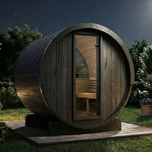 SaunaLife ERGO E7B Outdoor Barrel Sauna Kit | 4 Person Sauna - DIY, Paint Included