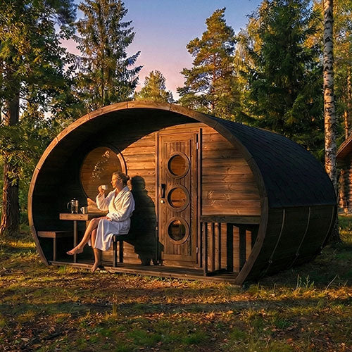 SaunaLife Garden G11B Outdoor Home Sauna Kit | 8 Person Sauna - DIY, Paint Included