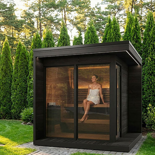 SaunaLife Garden GL6B Luxury Outdoor Home Sauna Kit | 6 Person Sauna - DIY, Paint Included