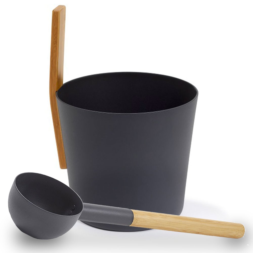 KOLO Sauna Bucket With Straight Handle and Ladle - Sauna Set 3