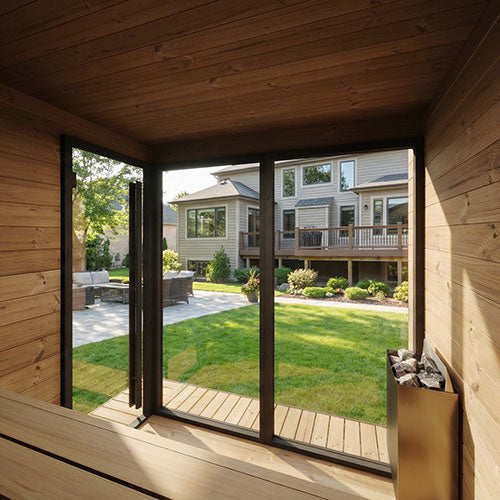 SaunaLife Garden GL6B Luxury Outdoor Home Sauna Kit | 6 Person Sauna - DIY, Paint Included