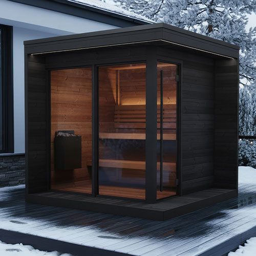 SaunaLife Garden GL6B Luxury Outdoor Home Sauna Kit | 6 Person Sauna - DIY, Paint Included