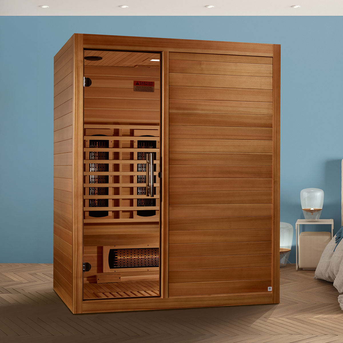 Golden Designs Maxxus S-Line Yoga 3-Person Full Spectrum Near Zero EMF FAR Infrared Sauna with Pacific Cedar