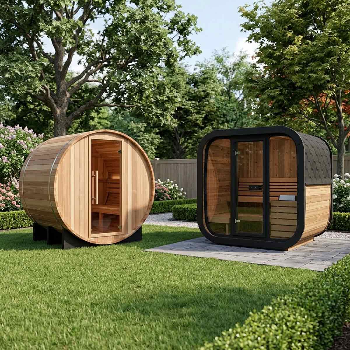 Barrel, Cube, and Modern Outdoor Saunas