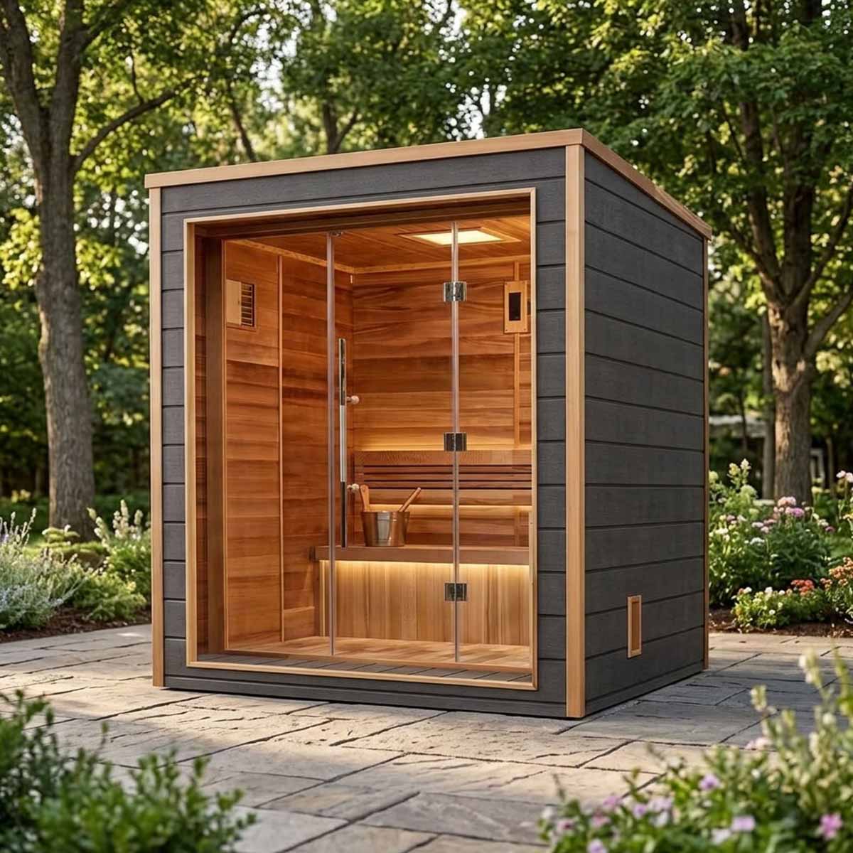 Cedar and Wood Outdoor Saunas