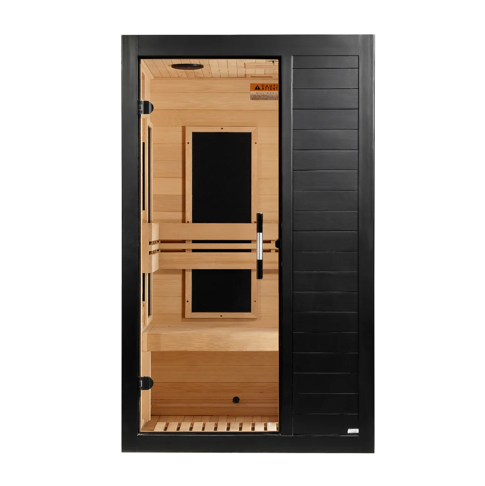 Golden Designs Dynamic Veneto Black Finish 1-2 Person Low EMF Far Infrared Sauna