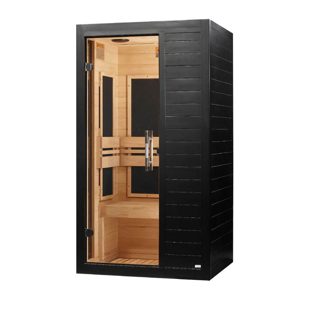 Golden Designs Dynamic Veneto Black Finish 1-2 Person Low EMF Far Infrared Sauna