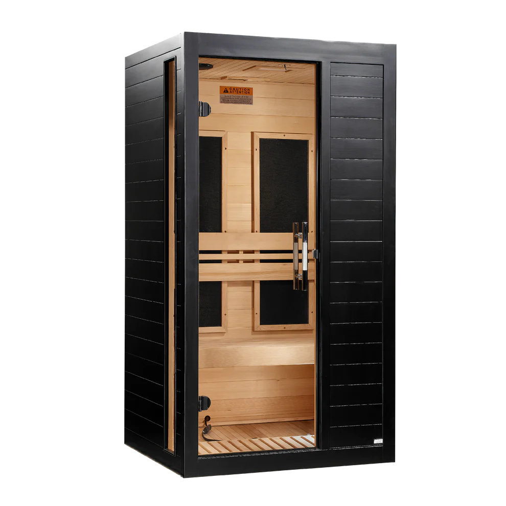 Golden Designs Dynamic Veneto Black Finish 1-2 Person Low EMF Far Infrared Sauna