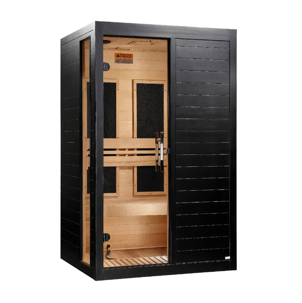 Golden Designs Dynamic Veneto Elite Black Finish 1-2-person Ultra Low EMF FAR Infrared Sauna