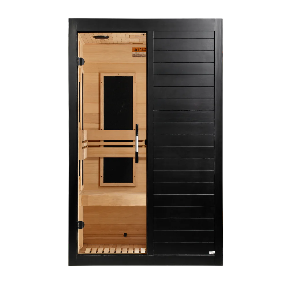 Golden Designs Dynamic Lucca Black Finish 2-person Low EMF FAR Infrared Sauna