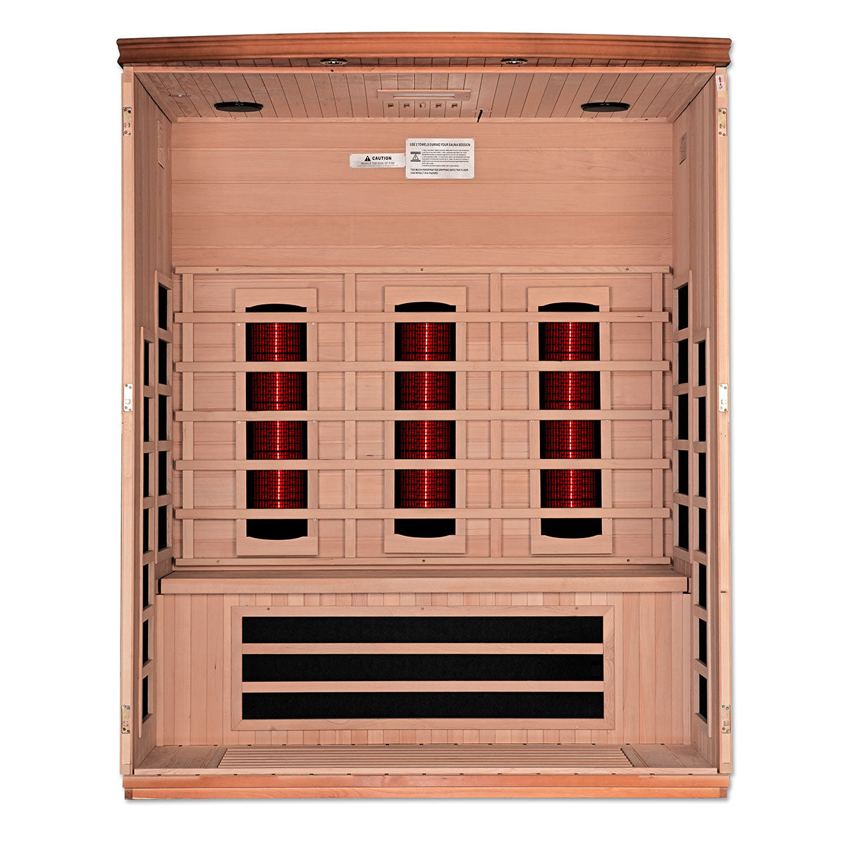 Golden Designs Dynamic Lugano 3-Person Full Spectrum Near Zero EMF FAR Infrared Sauna