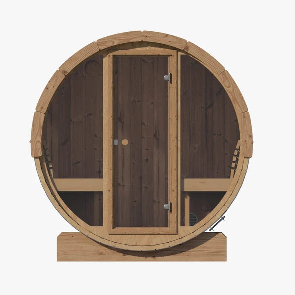 SaunaLife ERGO E8 Outdoor Barrel Sauna Kit | 6 Person Sauna