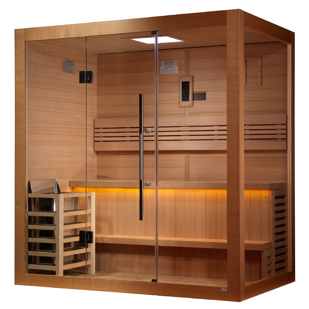Golden Designs Forssa 3 Person Indoor Traditional Sauna - Canadian Red Cedar Interior