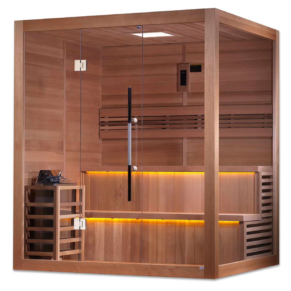 Golden Designs Kuusamo 6 Person Indoor Traditional Sauna - Canadian Red Cedar Interior