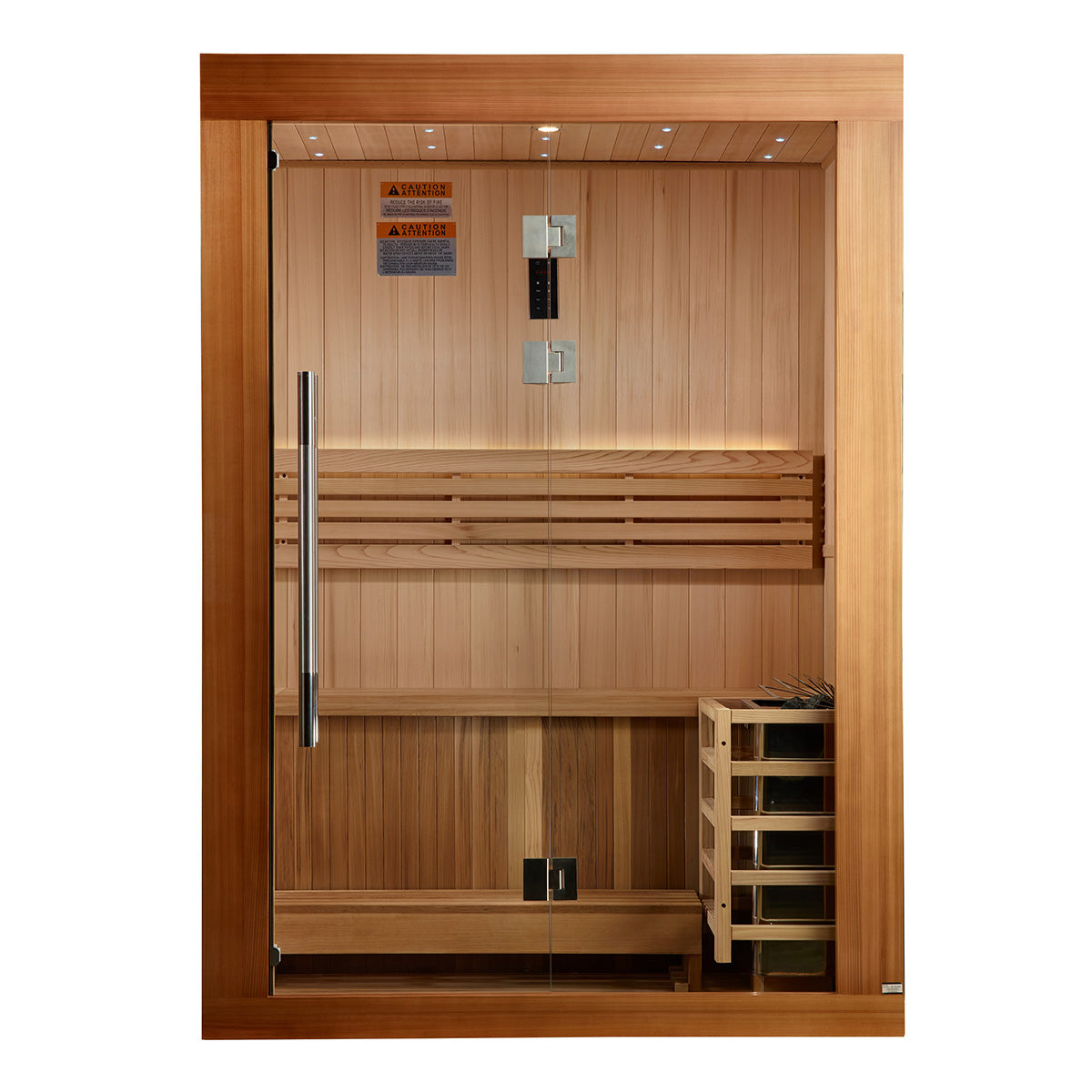 Golden Designs Sundsvall 2 Person Traditional Sauna - Canadian Red Cedar Interior and Pacific Premium Clear Cedar Exterior