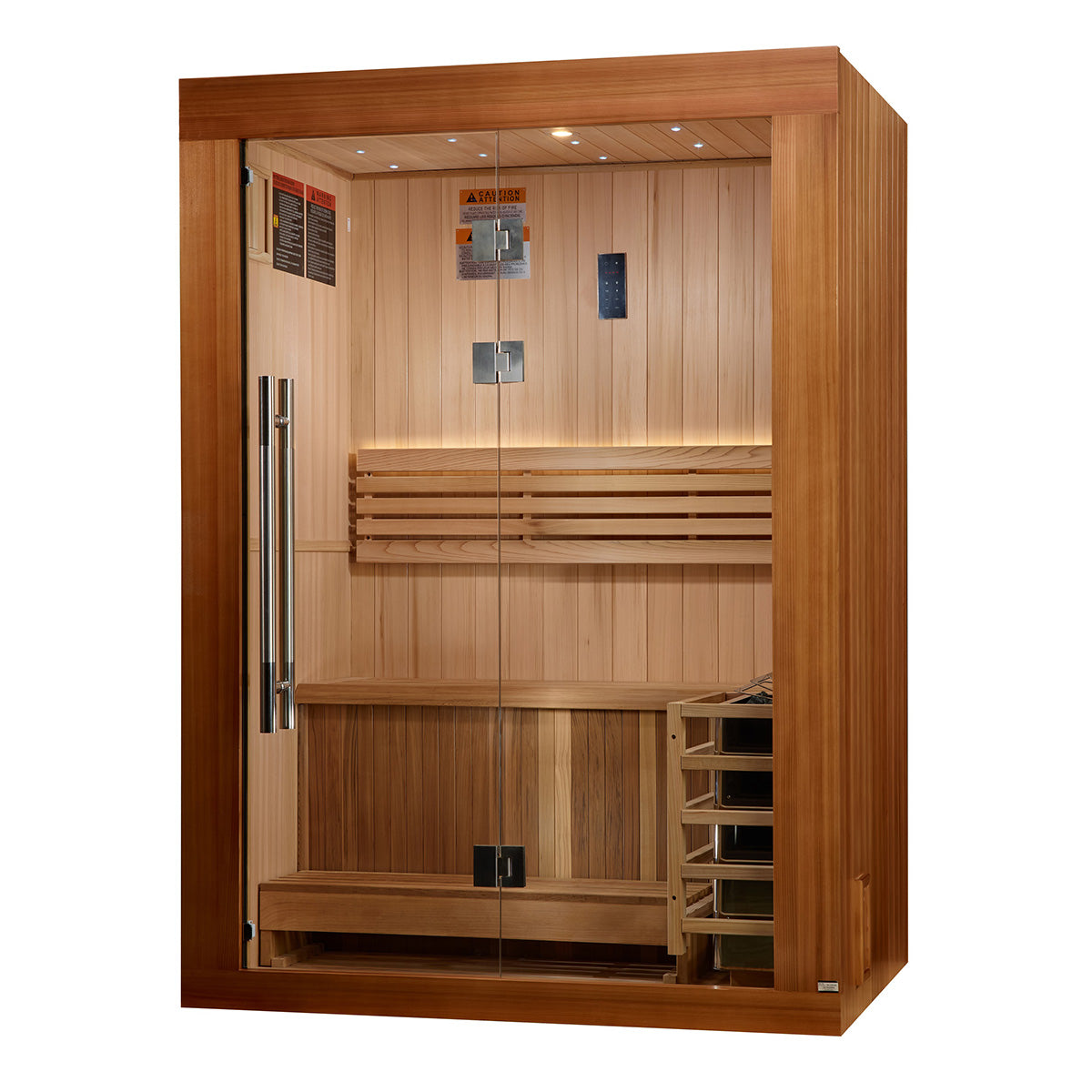 Golden Designs Sundsvall 2 Person Traditional Sauna - Canadian Red Cedar Interior and Pacific Premium Clear Cedar Exterior